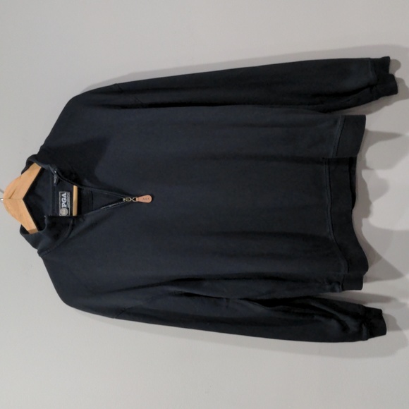 PGA Authentic Men's 1/4 Zip Golf Sweatshirt Black Size Large EUC - Picture 1 of 6